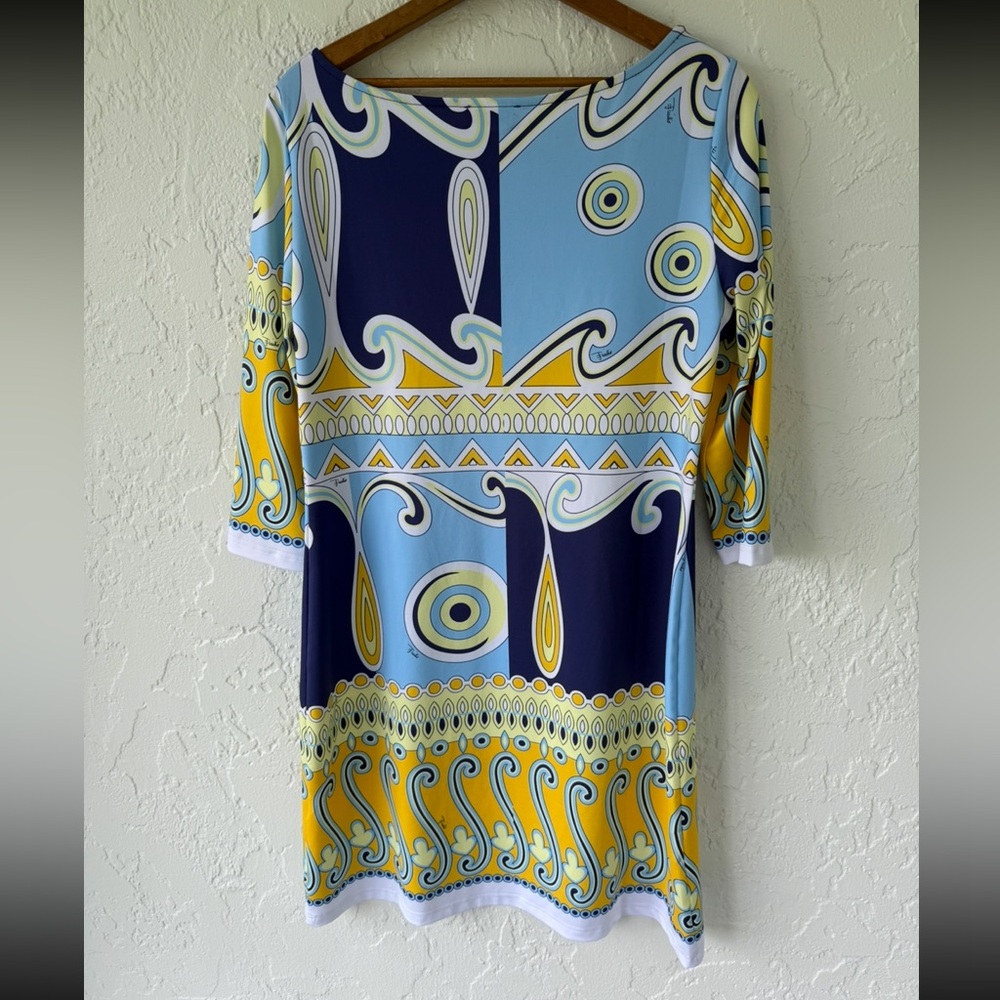 Emilio Pucci Iconic geometric origami pattern Cocktail Dress sz M - Picture 3 of 5